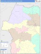 Grants Pass Metro Area Digital Map Color Cast Style